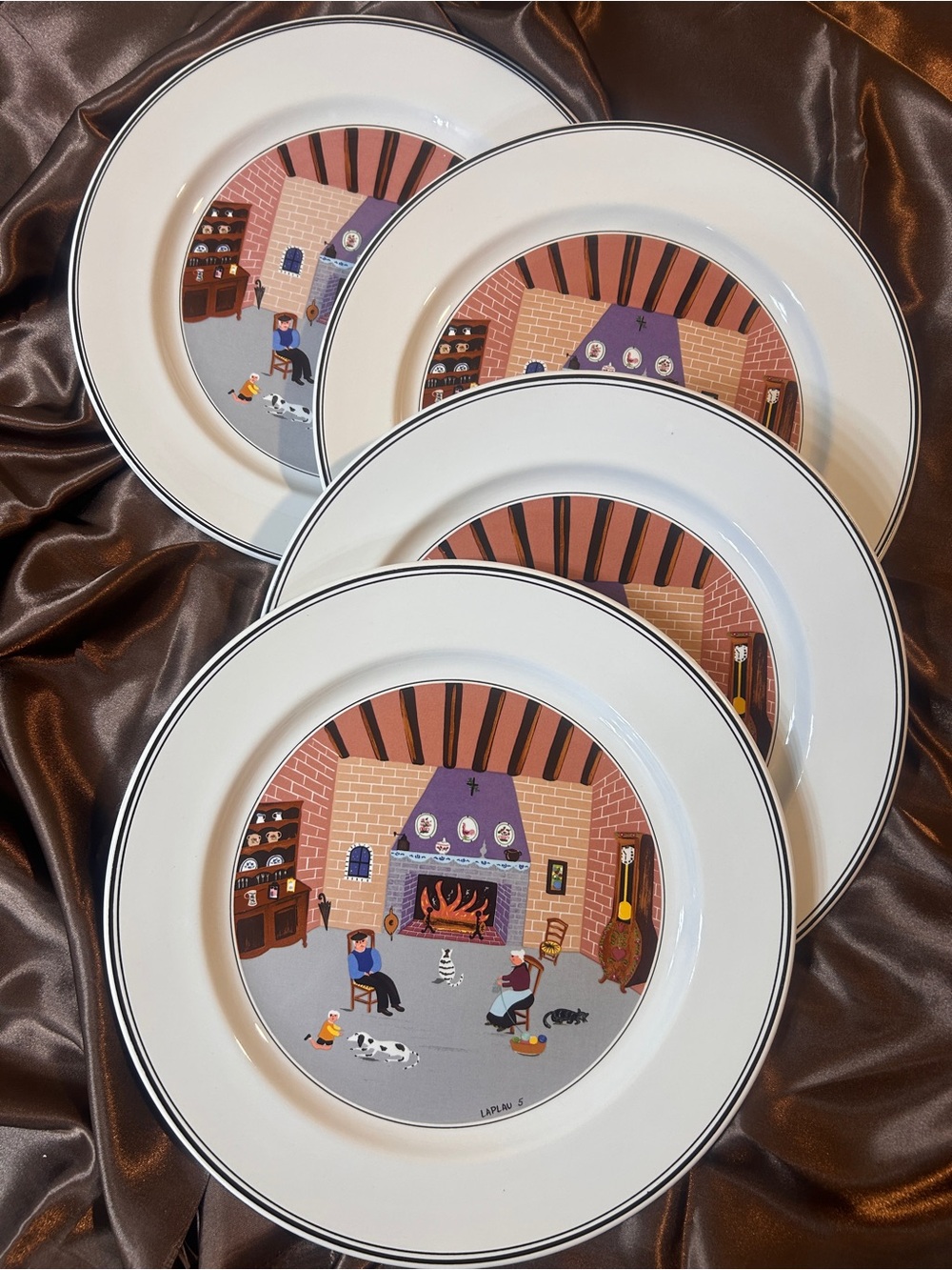 Mint Set Of 4 Villeroy And Boch Naif Dinner Plates